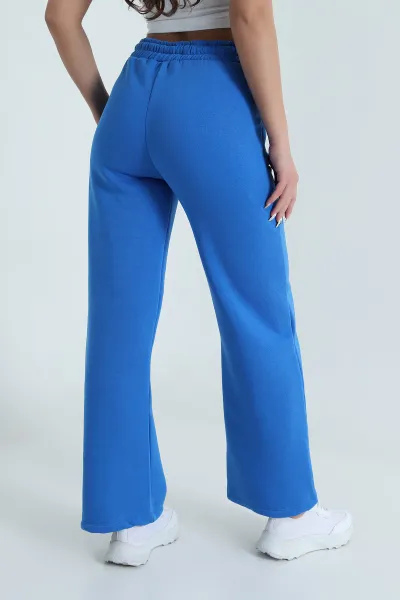 Saks Mavisi Üç İp Şardonlu Kadın Pantolon 483195