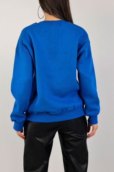 Saks Mavisi Üç İplik Şardonlu Sweat 141592
