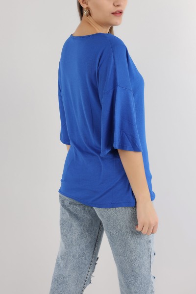 Saks Mavisi V Yaka Bluz 162780