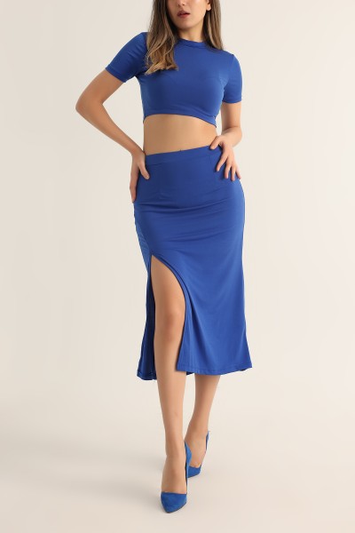 saks-mavisi-yirtmacli-etek-bluz-sendy-ikili-takim-174576