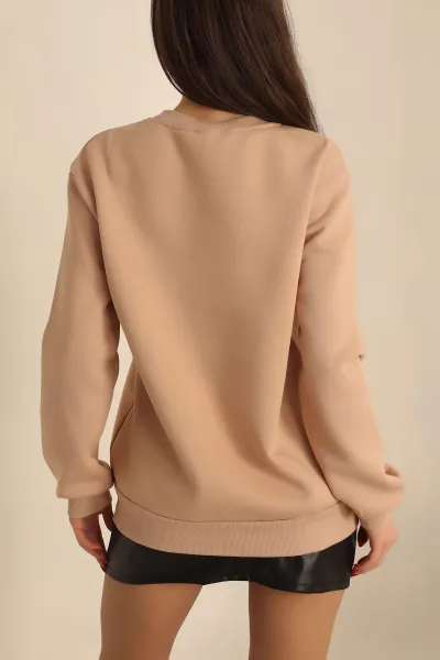 Şardonlu Baskılı Bayan Sweat 237724