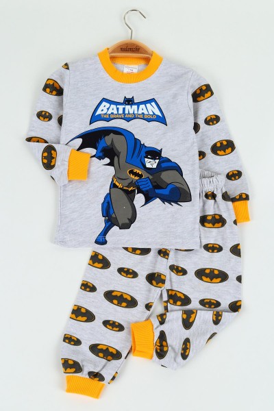 Sarı (1-3 yaş) Batman Baskılı Erkek Çocuk Pijama Takımı 125535