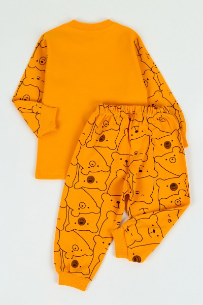 Sarı (1-3 yaş) Drag Baskılı Erkek Çocuk Pijama Takımı 125540