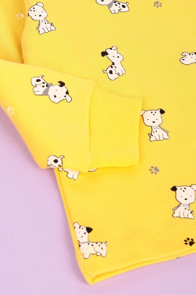 Sarı (1-3 Yaş) Köpek Baskılı Erkek Çocuk Takım 148334