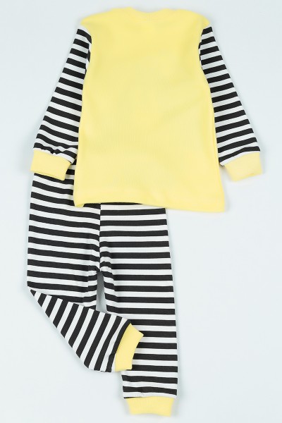 Sarı (1-3 yaş) Kuş Baskılı Kız Çocuk Pijama Takımı 107389