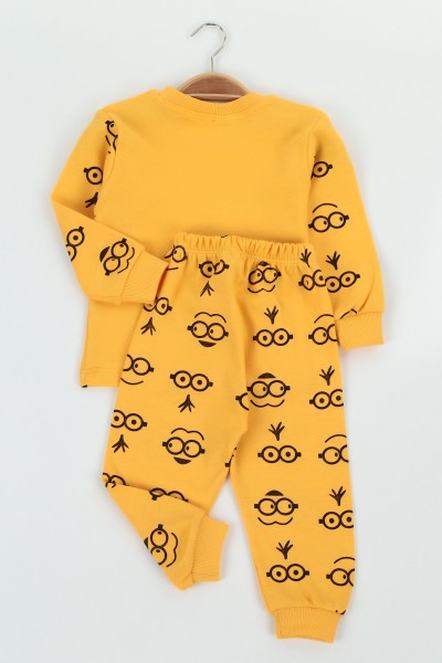 Sarı (1-3 Yaş) Minyon Baskılı Erkek Çocuk Pijama Takımı 129005