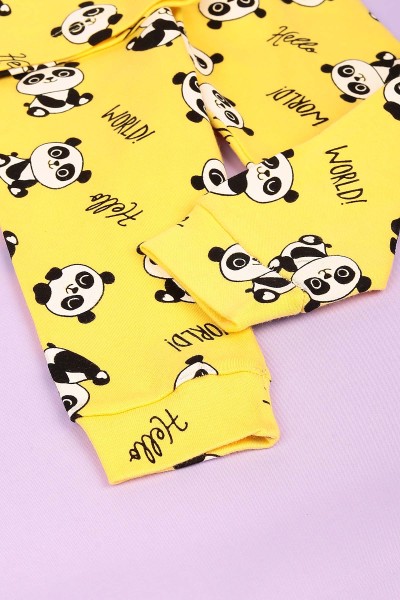 Sarı (1-3 Yaş) Panda Baskılı Erkek Çocuk Takım 148335