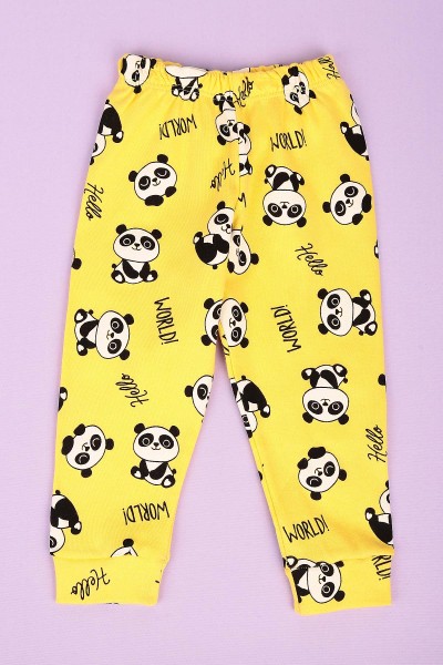 Sarı (1-3 Yaş) Panda Baskılı Erkek Çocuk Takım 148335