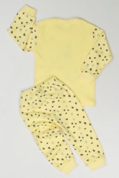 Sarı (1-3 Yaş) Unicorn Baskılı Kız Çocuk Pijama Takımı 84247