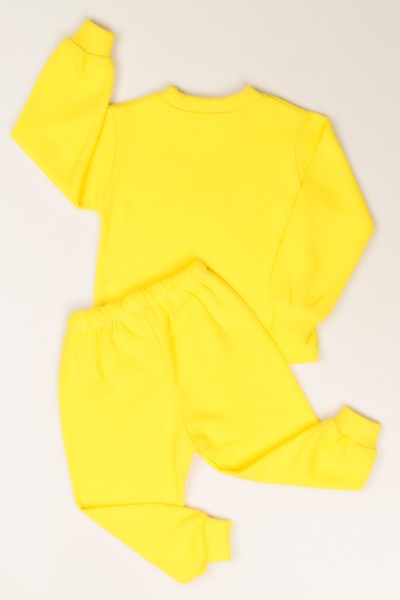 Sarı (1-3 Yaş) Yazılı Kız Çocuk Pijama Takımı 82754