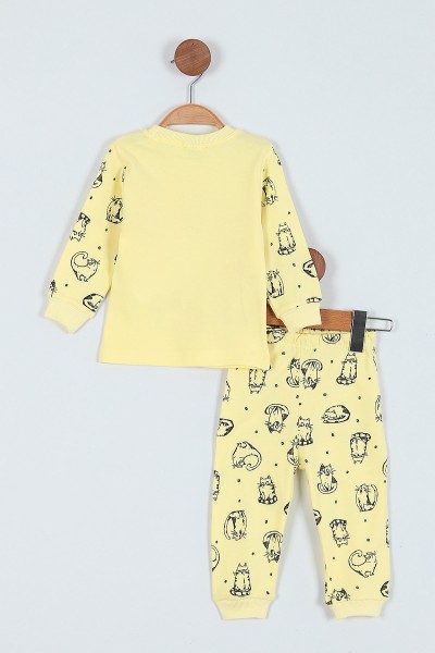 Sarı (1-3 Yaş) You Rock Baskılı Kız Çocuk Pijama Takım 219640