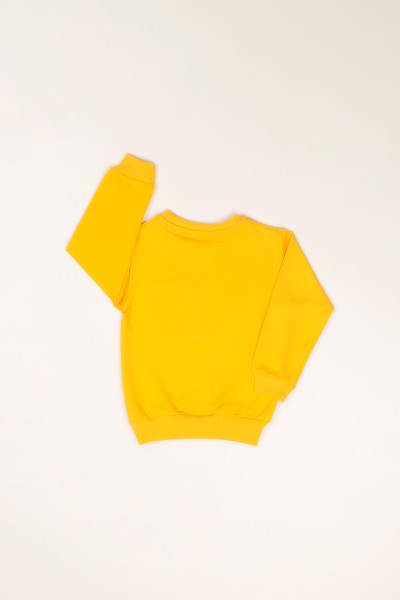 Sarı ( 1-4 Yaş) Cepli Baskılı İçi Şardonlu Erkek Çocuk Sweatshirt 82534
