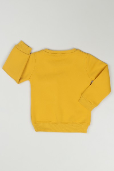 Sarı (1-4 Yaş) Yıldızlı Cep Detaylı Kız Çocuk Sweatshirt 86277