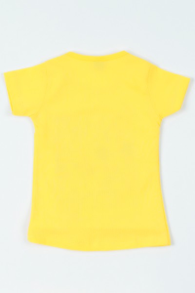 Sarı (1-6 Yaş) Çizgi Film Karakterleri Baskılı Kız Çocuk Tişört 108406