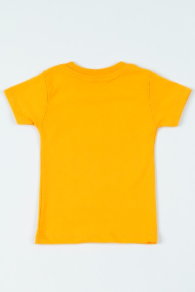 Sarı (1-6 Yaş) Dinazor Baskılı Erkek Çocuk Tişört 108290