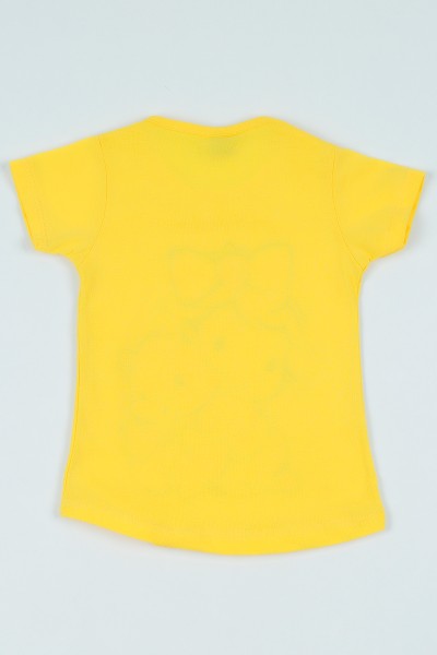 Sarı (1-6 yaş) Kız Baskılı Kız Çocuk Tişört 106884