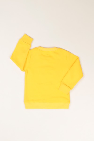Sarı (1-8 Yaş) Çiçek Baskılı İçi Şardonlu Kız Çocuk Sweatshirt 81378