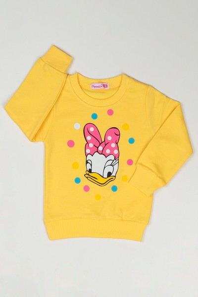 Sarı (1-8 Yaş) Daisy Baskılı Kız Çocuk Sweatshirt 89615