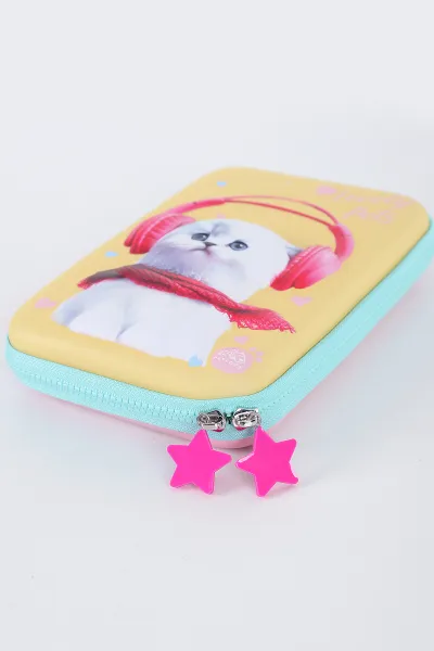 Sarı 15x23 Cm Büyük Boy Fixpoint Kabartmalı Lüks Kalem Kutu 392928