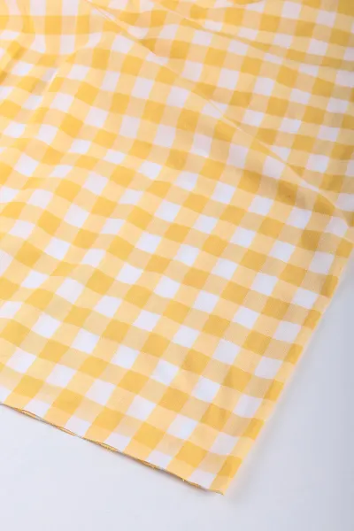 Sarı 160x170 Kare Desenli Pötikareli Piknik Örtüsü 240224