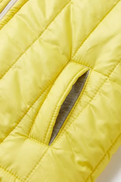 Sarı (2-10 Yaş) Fleto Cepli Kapüşonlu Çocuk Mont 486884