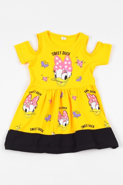 sari-2-10-yas-sweet-duck-baskilli-pullu-kiz-cocuk-elbise-108699