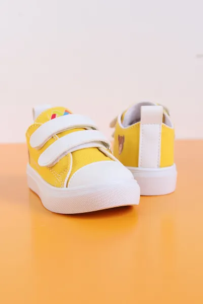 Sarı (26-30 Patik) Keten Çift Cırtlı Unisex Çocuk Ayakkabı 276148