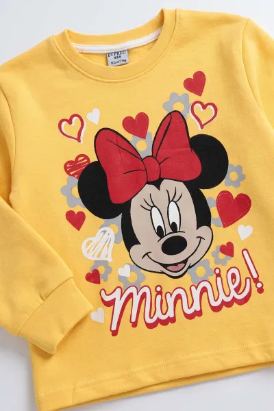 Sarı (3-10 Yaş)Karakter Baskılı Kız Çocuk Pijama Takımı 476906