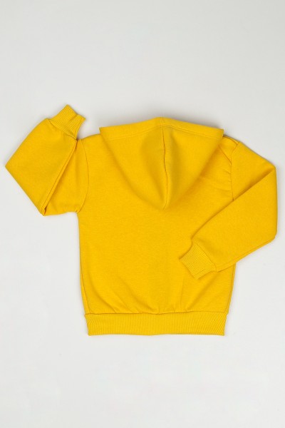 Sarı (3-12 Yaş) Star Baskılı İçi Şardonlu Kız Çocuk Sweatshirt 90769