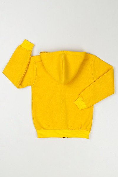 Sarı (3-12 Yaş) Style Baskılı Kız Çocuk Hırka Sweatshirt 88523
