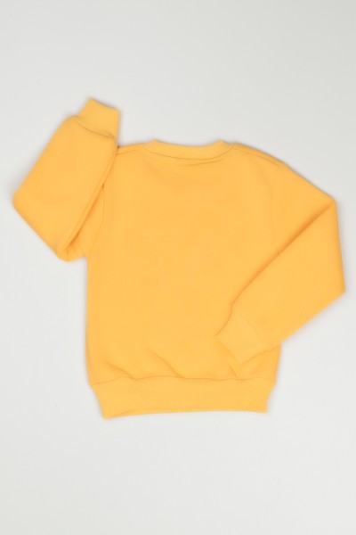 Sarı (3-7 Yaş) Baskılı İçi Şardonlu Kız Çocuk SweatShirt 90333