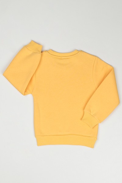 Sarı (3-7 Yaş) Care Super Baskılı Kız Çocuk Sweatshirt 90339