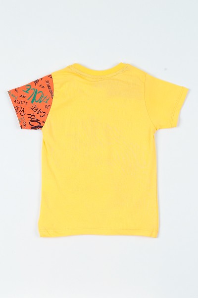 Sarı (3-7 yaş) Garnili Erkek Çocuk Tişört 108008