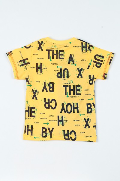 Sarı (3-7 yaş) Ön Dikiş Tasarım Erkek Çocuk Tişört 108047