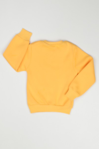Sarı (3-7 Yaş) Trend Baskılı Kız Çocuk Sweatshirt 90359
