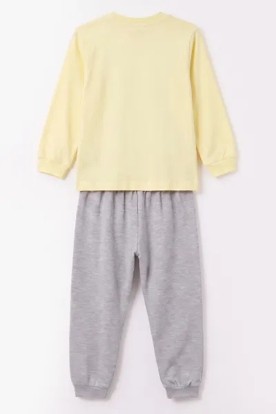 Sarı (3-8 Yaş) Karakter Baskılı İnterlok Kumaş Erkek Çocuk Pijama Takım 491034