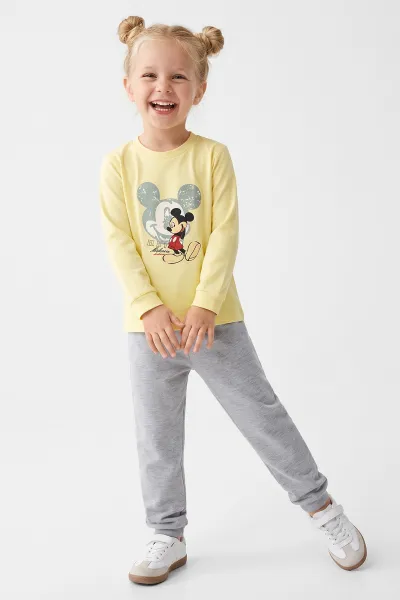 Sarı (3-8 Yaş) Karakter Baskılı İnterlok Kumaş Erkek Çocuk Pijama Takım 491034