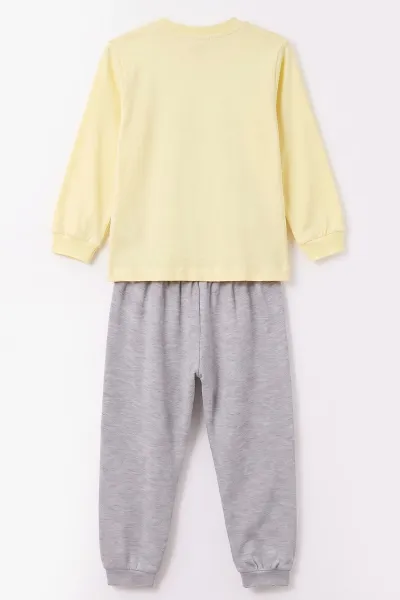 Sarı (3-8 Yaş) Karakter Baskılı İnterlok Kumaş Kız Çocuk Pijama Takım 491059