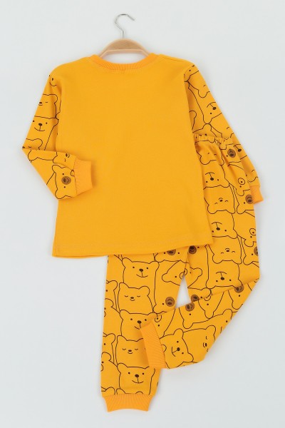 Sarı (4-6 yaş) Drag Baskılı Erkek Çocuk Pijama Takımı 134209