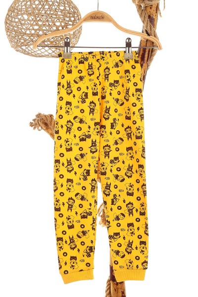Sarı (4-6 Yaş) Lol Kahraman Baskılı Erkek Çocuk Pijama Takım 150870