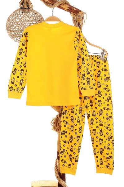 Sarı (4-6 Yaş) Lol Kahraman Baskılı Erkek Çocuk Pijama Takım 150870