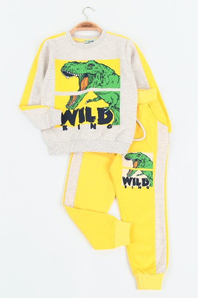 sari-4-8-yas-wild-king-dinosaur-baskili-iki-ip-erkek-cocuk-takim-137554