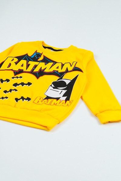 Sarı (5-8 Yaş) Batman Baskılı Çantalı Erkek Çocuk Takım 96697