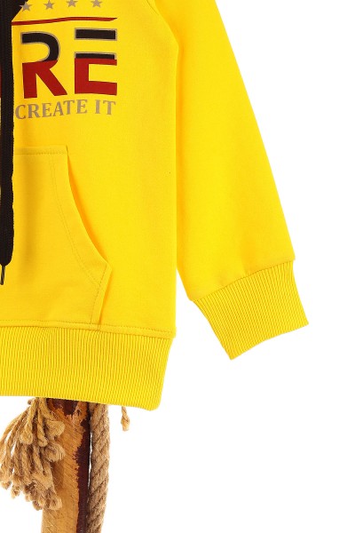 Sarı (5-8 Yaş) Future Baskılı Kapüşonlu Erkek Çocuk Sweat 152710