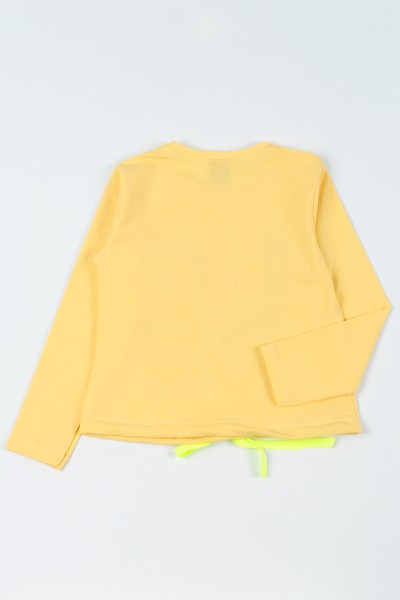 Sarı (5-8 Yaş) Hope Baskılı Belden Sıkmalı Kız Çocuk Sweatshirt 93061