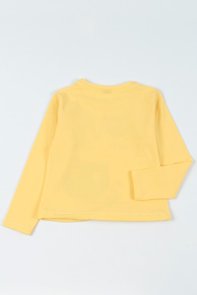 Sarı (5-8 Yaş) Love Baskılı Belden Sıkmalı Kız Çocuk Sweatshirt 93081