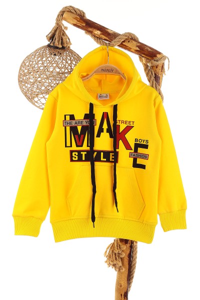 sari-5-8-yas-make-baskili-kapusonlu-erkek-cocuk-sweat-152693
