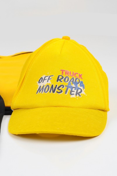 Sarı (5-8 yaş) Şapkalı Monster Baskılı Erkek Çocuk Kaprili Takım 112363