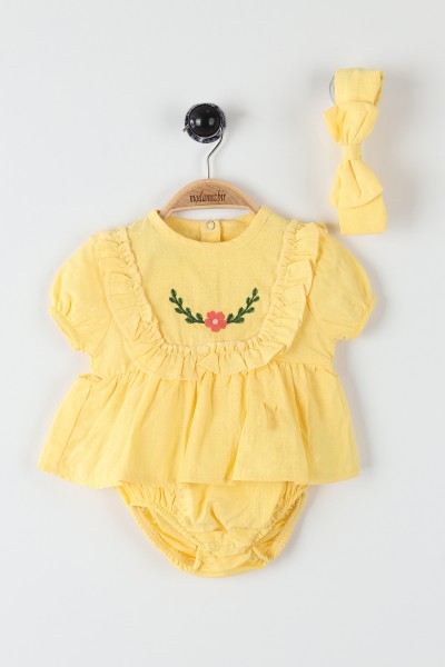 sari-6-18-ay-cicek-nakisli-firfirli-kol-lastikli-kiz-bebe-elbise-169866
