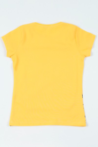 Sarı (8-12 yaş) Kız Baskılı Kız Çocuk Tişört 107871